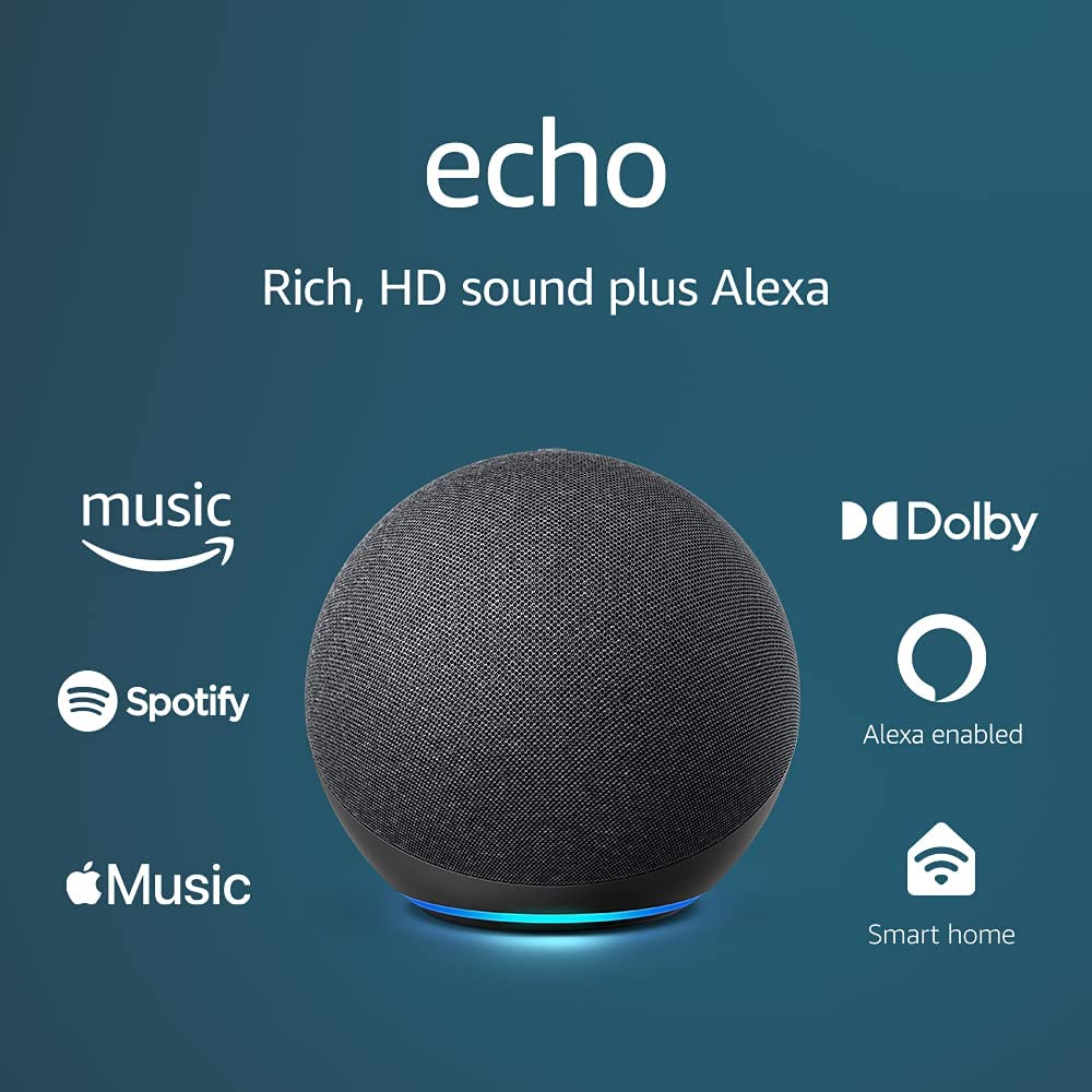 Echo (4ta Generación) Con sonido de alta calidad, hub de smart home y Alexa Negro